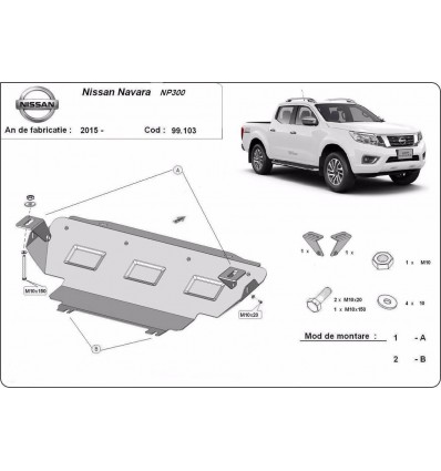 Protección del radiador Nissan Navara NP300 (Desde 2015 hasta 2022)