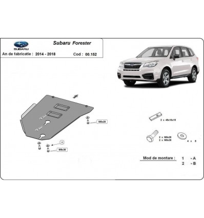 Protección del caja de cambios Subaru Forester 4 (Desde 2014 hasta 2018)