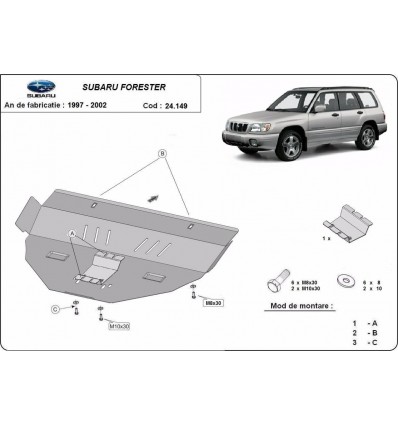 Cubre carter metalico Subaru Forester 1 (Desde 1997 hasta 2002)