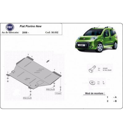 Cubre carter metalico Fiat Fiorino (Desde 2008 hasta 2022)