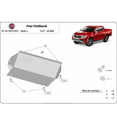 Protección del radiador Fiat Fullback (Desde 2016 hasta 2022)