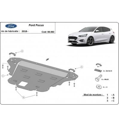 Cubre carter metalico Ford Focus 4 (Desde 2018 hasta 2022)
