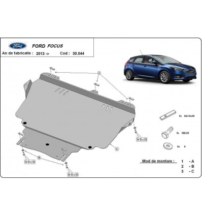 Cubre carter metalico Ford Focus 3 (Desde 2010 hasta 2018)
