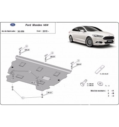 Cubre carter metalico Ford Mondeo 5 (Desde 2015 hasta 2022)