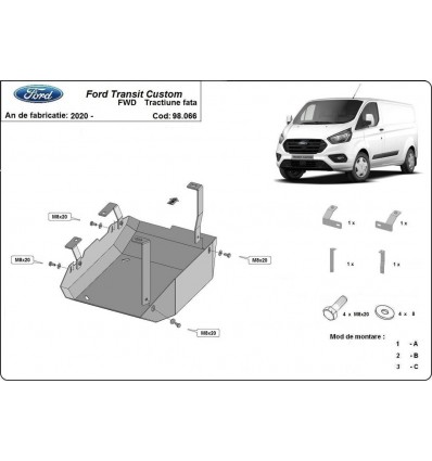 Protección del depósito de AdBlue Ford Transit Custom (Desde 2020 hasta 2022)