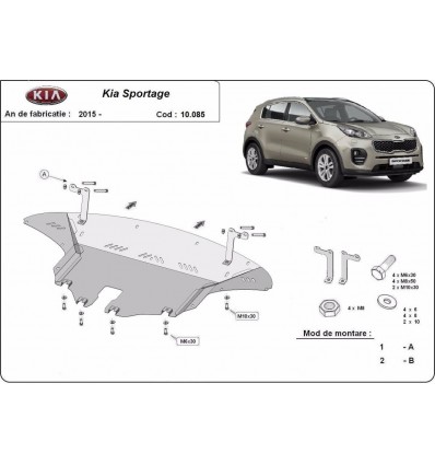 Cubre carter metalico Kia Sportage (Desde 2015 hasta 2019)