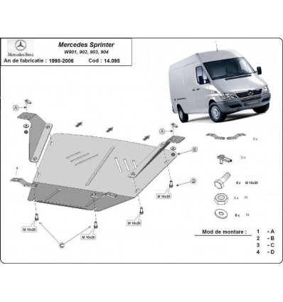 Cubre carter metalico Mercedes Sprinter (Desde 1995 hasta 2006)
